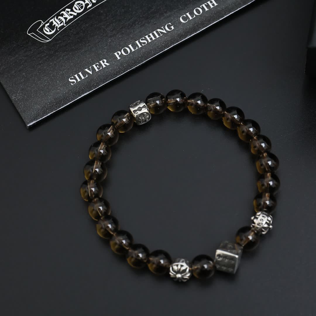 Chrome Hearts Beaded Bracelet with Silver Accents